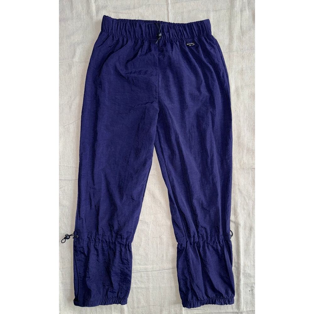 Vintage 90s Black Bear Purple Nylon Track Pants Size Medium Hiking Gorpcore